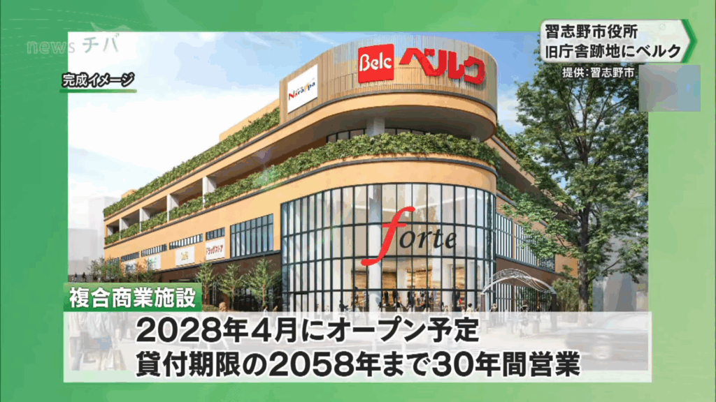 習志野市役所の旧庁舎跡地　千葉県内でスーパー約２０店舗展開「ベルク」が参入へ（2025.05.02放送） 0-20 screenshot